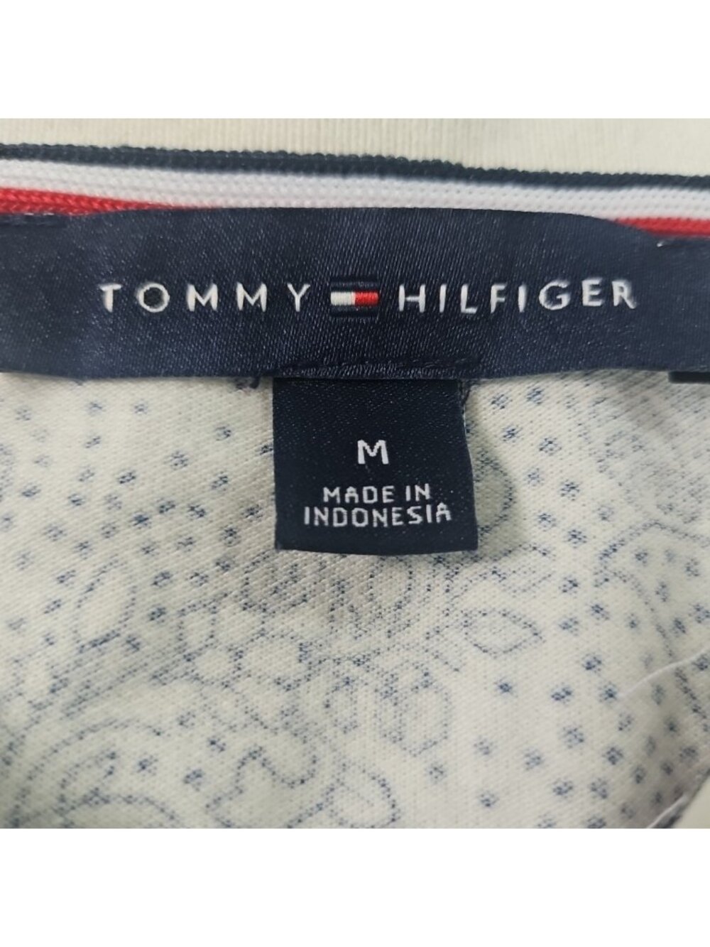 Tommy Hilfiger Sleeveless Golf Polo M Blue White Paisley Tennis Top Country Club - Picture 12 of 13
